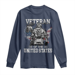 Personalized Veteran Flag Long Sleeve Shirt Custom Name Tag U.S. Army TS10 Navy Print Your Wear