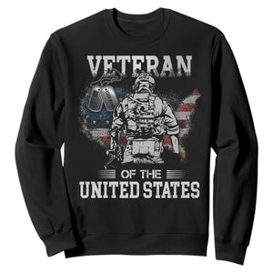 Personalized Veteran Flag Sweatshirt Custom Name Tag U.S. Army TS10 Black Print Your Wear