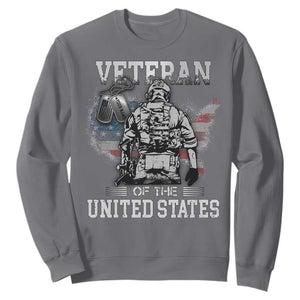 Personalized Veteran Flag Sweatshirt Custom Name Tag U.S. Army TS10 Charcoal Print Your Wear