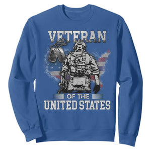 Personalized Veteran Flag Sweatshirt Custom Name Tag U.S. Army TS10 Royal Blue Print Your Wear
