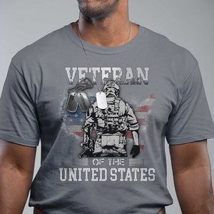 Personalized Veteran Flag T Shirt Custom Name Tag U.S. Army TS10 Charcoal Print Your Wear