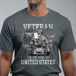 Personalized Veteran Flag T Shirt Custom Name Tag U.S. Army TS10 Dark Heather Print Your Wear