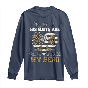 Personalized Army Mom Long Sleeve Shirt Custom Name Proud Military Family US Flag TS10 Navy Print Your Wear