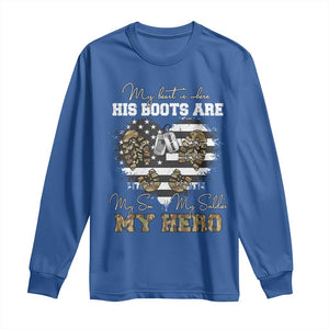 Personalized Army Mom Long Sleeve Shirt Custom Name Proud Military Family US Flag TS10 Royal Blue Print Your Wear