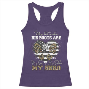 Personalized Army Mom Racerback Tank Top Custom Name Proud Military Family US Flag TS10 Purple Print Your Wear