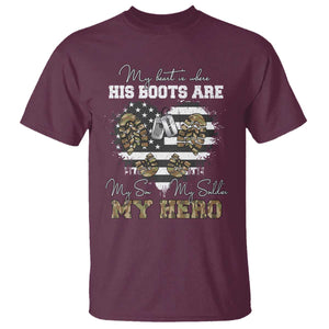 Personalized Army Mom T Shirt Custom Name Proud Military Family US Flag TS10 Maroon Print Your Wear