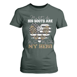 Personalized Army Mom T Shirt For Women Custom Name Proud Military Family US Flag TS10 Dark Forest Green Print Your Wear