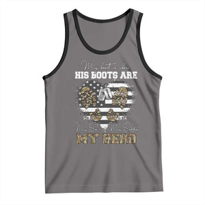 Personalized Army Mom Tank Top Custom Name Proud Military Family US Flag TS10 Deep Heather Black Print Your Wear