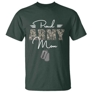Personalized Army Family T Shirt Custom Name Tag Proud Army Mom Military Camo TS10 Dark Forest Green Print Your Wear