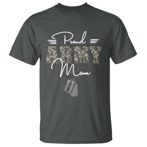 Personalized Army Family T Shirt Custom Name Tag Proud Army Mom Military Camo TS10 Dark Heather Print Your Wear