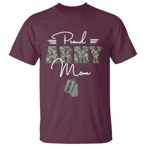 Personalized Army Family T Shirt Custom Name Tag Proud Army Mom Military Camo TS10 Maroon Print Your Wear