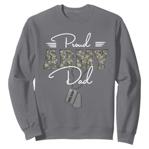 Personalized Army Family Sweatshirt Custom Name Tag Proud Army Dad Military Camo TS10 Charcoal Print Your Wear