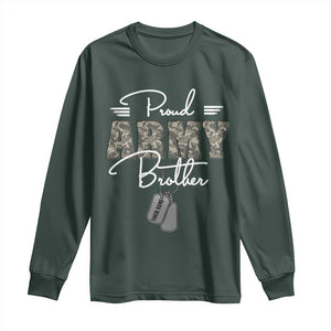 Personalized Army Family Long Sleeve Shirt Custom Name Tag Proud Army Brother Military Camo TS10 Dark Forest Green Print Your Wear
