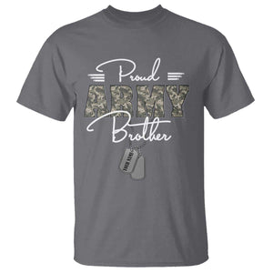 Personalized Army Family T Shirt Custom Name Tag Proud Army Brother Military Camo TS10 Charcoal Print Your Wear