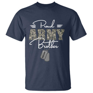 Personalized Army Family T Shirt Custom Name Tag Proud Army Brother Military Camo TS10 Navy Print Your Wear