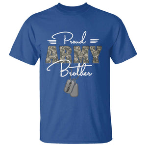 Personalized Army Family T Shirt Custom Name Tag Proud Army Brother Military Camo TS10 Royal Blue Print Your Wear