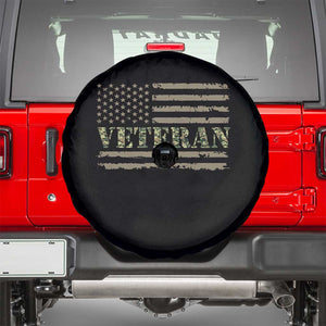 Veteran Spare Tire Cover Retro Patriotic Army Camouflage US Flag TS10 Black Print Your Wear