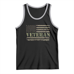 Veteran Tank Top Retro Patriotic Army Camouflage US Flag TS10 Black Athletic Heather Print Your Wear