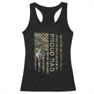 Personalized Proud Army Dad Racerback Tank Top Custom Name Dog Tag Camo American Flag Gift TS10 Black Print Your Wear