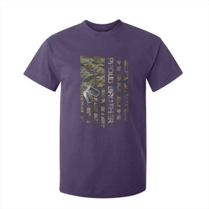 Personalized Proud Army Brother T Shirt For Kid Custom Name Dog Tag Camo American Flag Gift TS10 Purple Print Your Wear