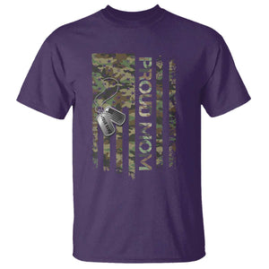 Personalized Proud Army Mom T Shirt Custom Name Dog Tag Camo American Flag Gift TS10 Purple Print Your Wear