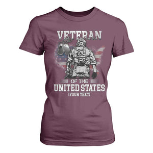 Personalized Veteran Flag T Shirt For Women Custom Name U.S. Army TS10 Maroon Print Your Wear