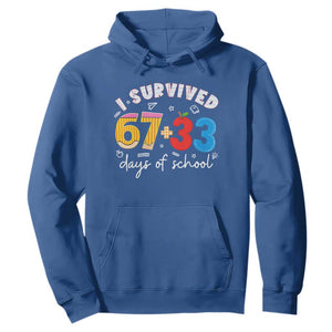 I Survived 67 33 Days Of School Hoodie Funny Six Seven Meme Boys Kids 100th Day TS10 Royal Blue Print Your Wear