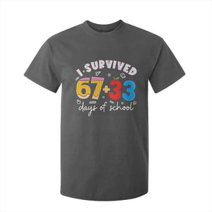 I Survived 67 33 Days Of School T Shirt For Kid Funny Six Seven Meme Boys Kids 100th Day TS10 Dark Heather Print Your Wear