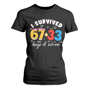 I Survived 67 33 Days Of School T Shirt For Women Funny Six Seven Meme Boys Kids 100th Day TS10 Black Print Your Wear