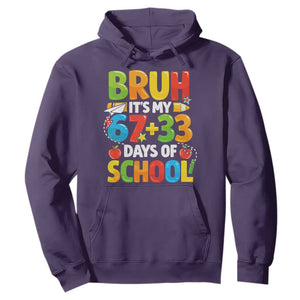Bruh Its My 67 33 Days Of School Hoodie Funny Six Seven Meme Boys Kids 100th Day TS10 Purple Print Your Wear