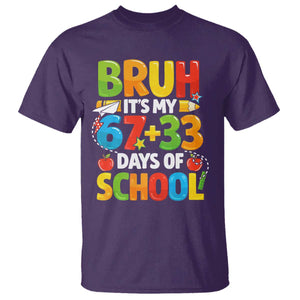 Bruh Its My 67 33 Days Of School T Shirt Funny Six Seven Meme Boys Kids 100th Day TS10 Purple Print Your Wear