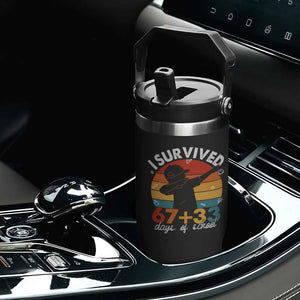 I Survived 67 33 Days Of School Flip Straw Tumbler Funny Six Seven Meme Math Teacher Kids 100th Day TS10 Print Your Wear