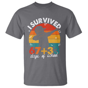 I Survived 67 33 Days Of School T Shirt Funny Six Seven Meme Math Teacher Kids 100th Day TS10 Charcoal Print Your Wear