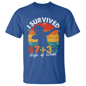 I Survived 67 33 Days Of School T Shirt Funny Six Seven Meme Math Teacher Kids 100th Day TS10 Royal Blue Print Your Wear