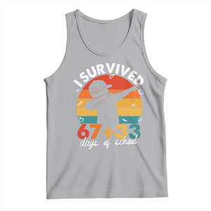 I Survived 67 33 Days Of School Tank Top Funny Six Seven Meme Math Teacher Kids 100th Day TS10 Athletic Heather Print Your Wear
