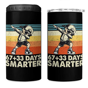 100 Days Smarter 4 in 1 Can Cooler Tumbler Funny 67 33 Six Seven Math Teacher Kids 100th Day TS10 One Size: 16 oz Black Print Your Wear