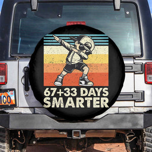 100 Days Smarter Spare Tire Cover Funny 67 33 Six Seven Math Teacher Kids 100th Day TS10 No hole Black Print Your Wear