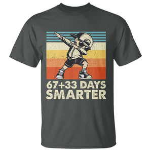 100 Days Smarter T Shirt Funny 67 33 Six Seven Math Teacher Kids 100th Day TS10 Dark Heather Print Your Wear