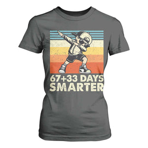 100 Days Smarter T Shirt For Women Funny 67 33 Six Seven Math Teacher Kids 100th Day TS10 Dark Heather Print Your Wear