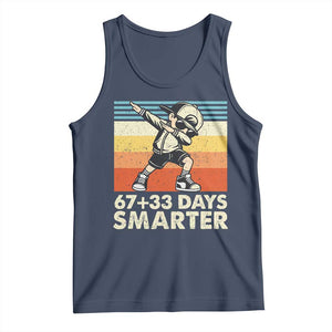 100 Days Smarter Tank Top Funny 67 33 Six Seven Math Teacher Kids 100th Day TS10 Navy Print Your Wear