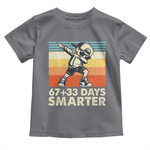 100 Days Smarter Toddler T Shirt Funny 67 33 Six Seven Math Teacher Kids 100th Day TS10 Charcoal Print Your Wear