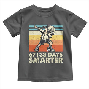 100 Days Smarter Toddler T Shirt Funny 67 33 Six Seven Math Teacher Kids 100th Day TS10 Dark Heather Print Your Wear