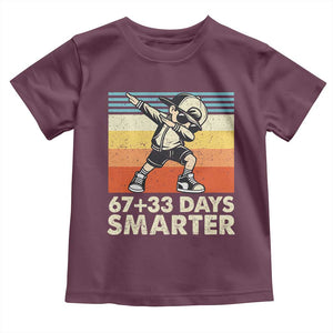 100 Days Smarter Toddler T Shirt Funny 67 33 Six Seven Math Teacher Kids 100th Day TS10 Maroon Print Your Wear