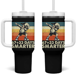 100 Days Smarter Tumbler With Handle Funny 67 33 Six Seven Math Teacher Kids 100th Day TS10 One Size: 40 oz Black Print Your Wear