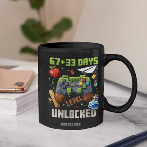 67 33 100 Days Level Unlocked Coffee Mug Gaming 100th Day of School Boys Kid TS10 Print Your Wear
