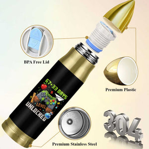 67 33 100 Days Level Unlocked Bullet Tumbler Gaming 100th Day of School Boys Kid TS10 Print Your Wear
