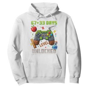 67 33 100 Days Level Unlocked Hoodie Gaming 100th Day of School Boys Kid TS10 White Print Your Wear