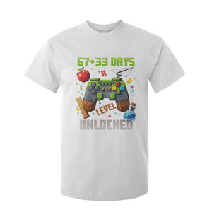 67 33 100 Days Level Unlocked T Shirt For Kid Gaming 100th Day of School Boys Kid TS10 White Print Your Wear