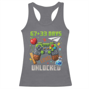 67 33 100 Days Level Unlocked Racerback Tank Top Gaming 100th Day of School Boys Kid TS10 Charcoal Print Your Wear