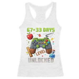 67 33 100 Days Level Unlocked Racerback Tank Top Gaming 100th Day of School Boys Kid TS10 White Print Your Wear